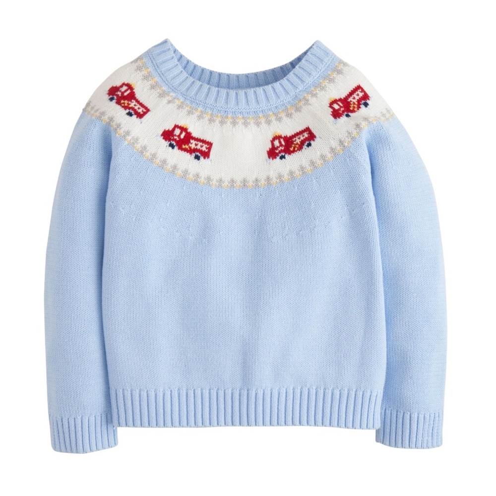 NIB Little English Fair Isle Firetruck Sweater (2T)